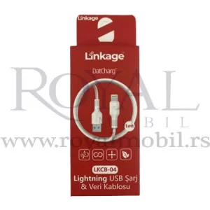 USB kabal LINKAGE LKCB-04 Lightning 1m bela 1A