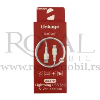 USB kabal LINKAGE LKCB-04 Lightning 1m bela 1A