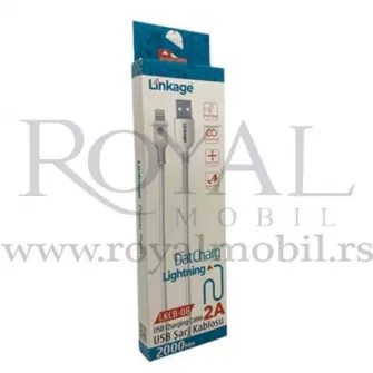 USB kabal LINKAGE LKCB-08 Lightning 2m bela 2A