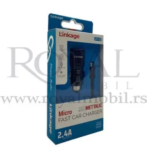 Auto punjac LINKAGE METALIC LM-02 micro 2.4A (dual port) crni