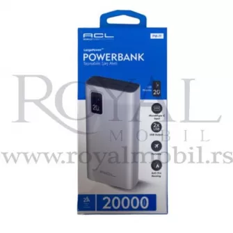 Power bank ACL PW-17 20000 mah (micro & Type-C input) LED Display bela