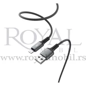 USB kabal ACL charging & data ACK-72 Micro 3.1A 100cm crno-sivi