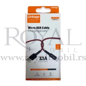 USB kabal LINKAGE Charging & Data LKCB-23 Micro 3.1A 1m crveni