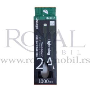 USB kabal LINKAGE LKCB-12 2A 1m Lightning crna