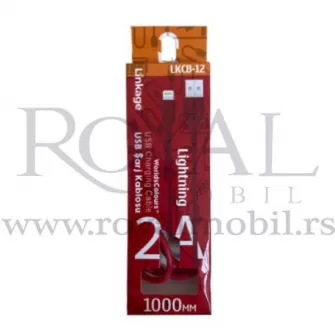 USB kabal LINKAGE LKCB-12 2A 1m Lightning crvena