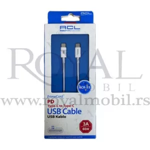 ACL kabal ACK-53 Type-C na Type-C 3A 60W beli