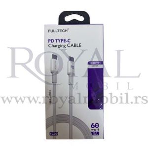 USB kabal FULLTECH charging FC29 PD Type-C 3A 60W bela