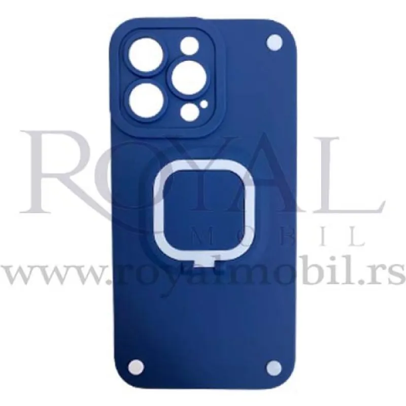 Futrola PELIT SILIKON SA DRZACEM za iPhone 13 Pro (6.1) teget sa belim