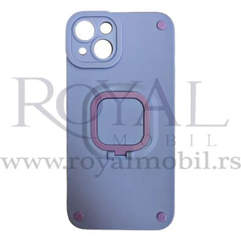 Futrola PELIT SILIKON SA DRZACEM za iPhone 13 Pro (6.1) svetlo plava sa lila