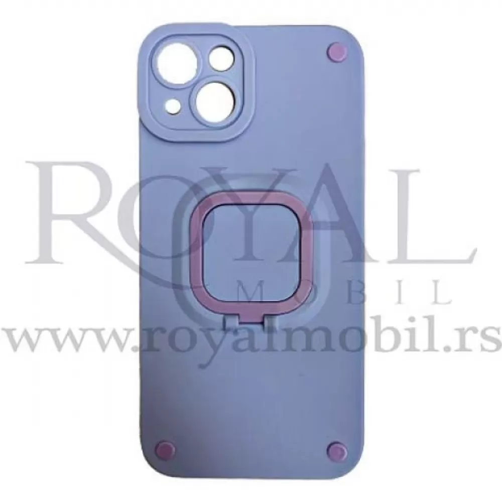 Futrola PELIT SILIKON SA DRZACEM za iPhone 13 Pro Max (6.7) svetlo plava sa lila