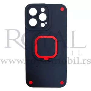 Futrola PELIT SILIKON SA DRZACEM za iPhone 13 Pro Max (6.7) crna sa crvenim