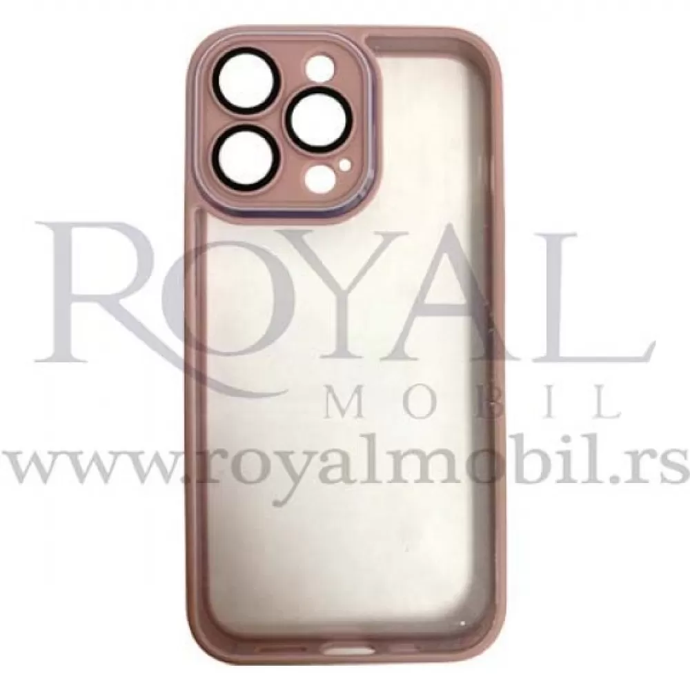 Futrola PVC CLEAR SA OKVIROM za iPhone 13 (6.1) roze