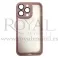 Futrola PVC CLEAR SA OKVIROM za iPhone 13 (6.1) roze