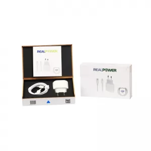 Kucni punjac REALPOWER RP-20 20W Type-C / lightning (iPhone) bela