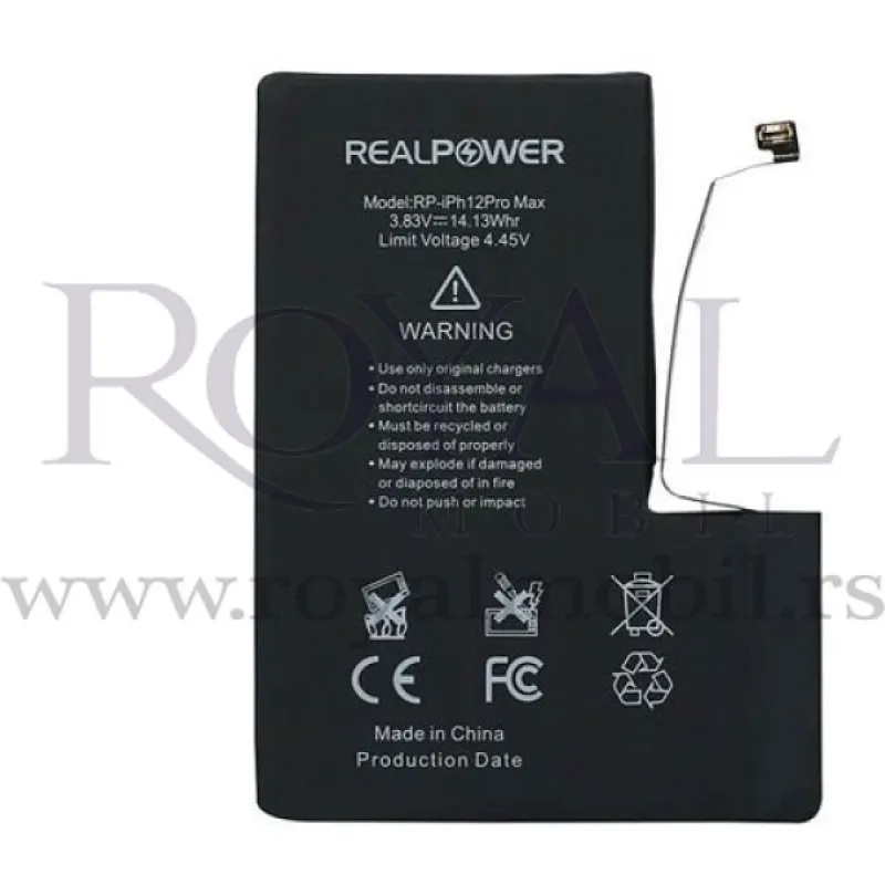 Baterija REALPOWER za iPhone 12 Pro Max 4500 mAh