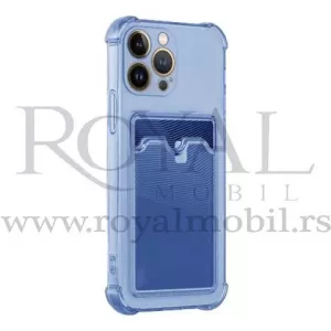 Silikonska futrola CLEAR SA DZEPICEM za iPhone 14 (6.1) plava