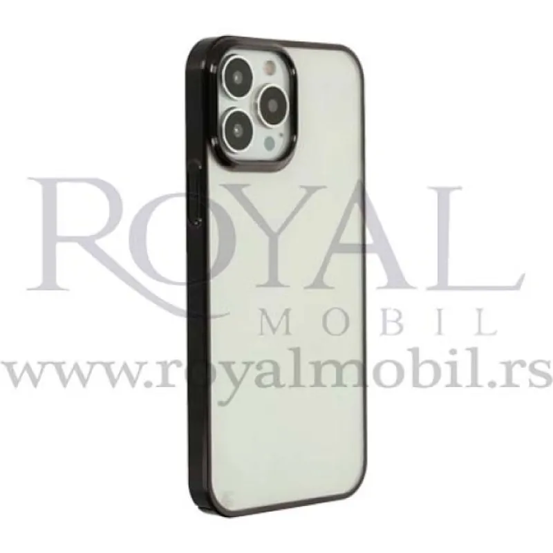 Futrola PVC SA NIKLOVANIM OBODOM za iPhone 14 (6.1) crna