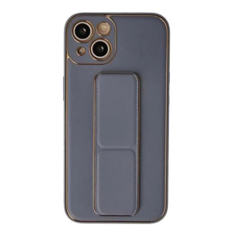 Futrola KOZNA SA POSTOLJEM za Samsung G991 Galaxy S21 siva