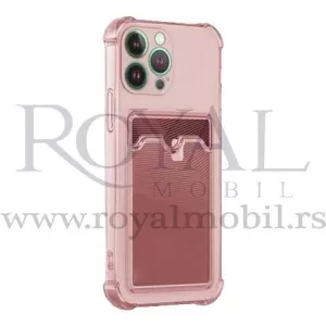 Silikonska futrola CLEAR SA DZEPICEM za iPhone 14 Pro (6.1) roze