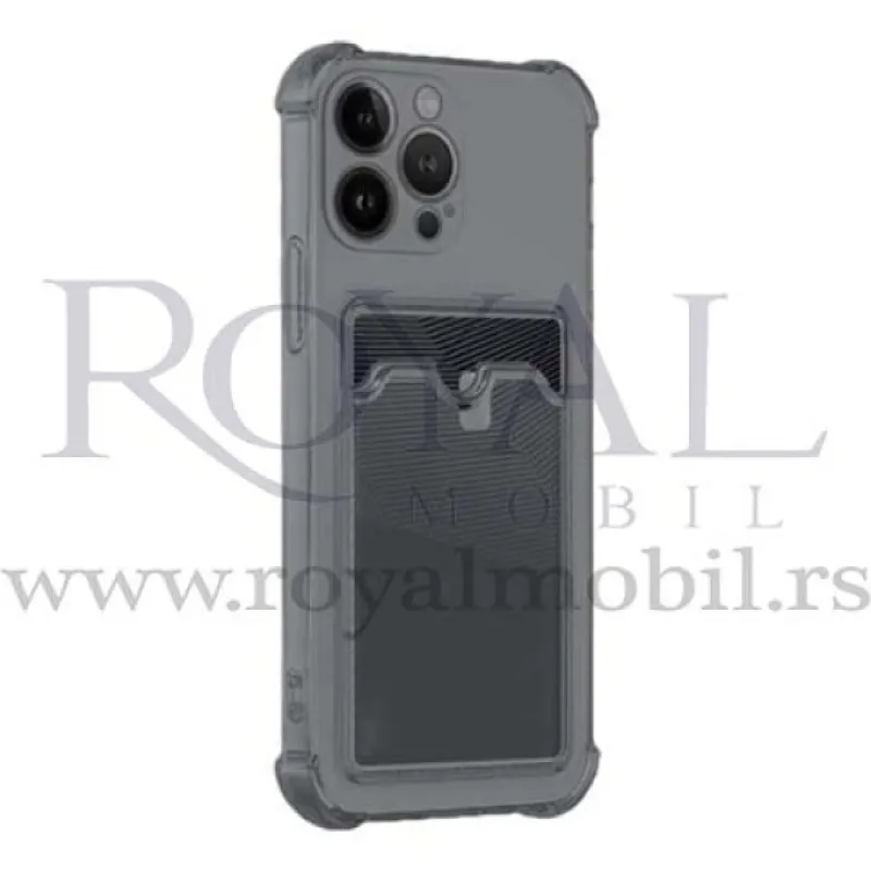 Silikonska futrola CLEAR SA DZEPICEM za iPhone 13 Pro (6.1) siva