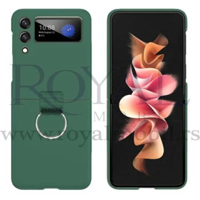 Futrola PVC SA PRSTENOM za Samsung Galaxy Z Flip 3  zelena