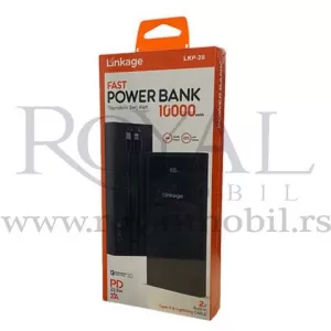Power bank Linkage LKP-28 10000mAh PD 22.5w 3A (Type-c i Lightning kabal) crna