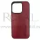 Futrola LEATHER No1 SA DZEPICEM za iPhone 14 Pro (6.1) bordo