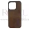 Futrola LEATHER No1 SA DZEPICEM za iPhone 14 Pro (6.1) braon