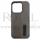 Futrola LEATHER No1 SA DZEPICEM za iPhone 14 Pro (6.1) siva