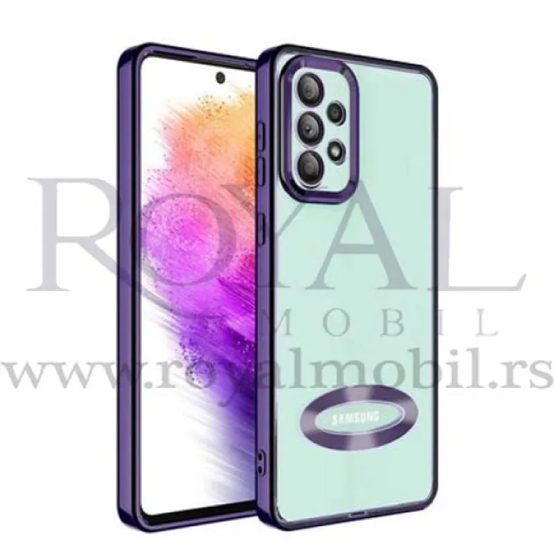 Futrola sa NIKLOVANIM OBODOM No1 za Samsung A047 Galaxy A04S ljubicasta
