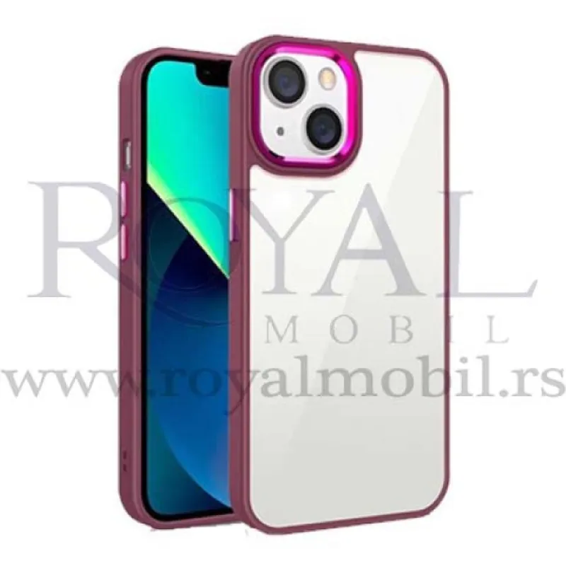 Futrola CLEAR SA BAMPEROM za Samsung A546 Galaxy A54 bordo