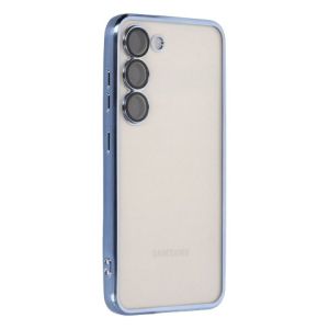 Silikonska futrola sa NIKLOVANIM OBODOM za Samsung S916 Galaxy S23 Plus plava