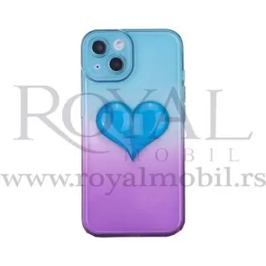 Futrola OMBRE HEART za iPhone 13 Pro Max (6.7) tirkiz-ljubicasta
