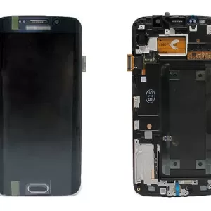 LCD + touch za Samsung G925 Galaxy S6 Edge crni + home dugme FULL ORIGINAL SH