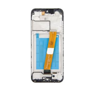 LCD + touchscreen + frame za Samsung A015 Galaxy A01 crni (uzi konektor) FULL ORIGINAL EU