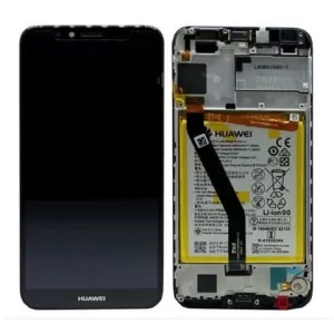 LCD + touchscreen + frame + baterija + zvucnik za Huawei Y6 2018 black (service pack) FULL ORIGINAL EU