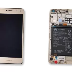 LCD + touch + frame + baterija za Huawei Y5 2017/Y6 2017 zlatni FULL ORG EU