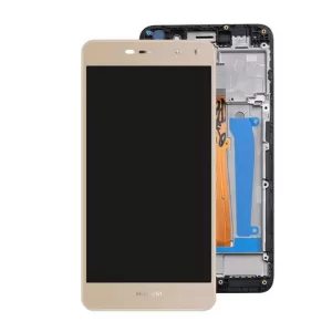 LCD + touch + frame + baterija za Huawei Y5 2017/Y6 2017 (sa flekom) zlatni FULL ORG EU SH