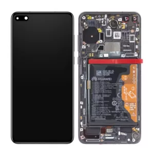 LCD + touchscreen + frame + baterija + zvucnik za Huawei P40 02353MFA black (service pack) FULL ORIGINAL EU