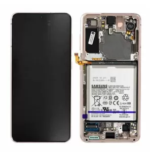 LCD + touchscreen + frame + baterija za Samsung G991 Galaxy S21 5G pink FULL ORIGINAL EU