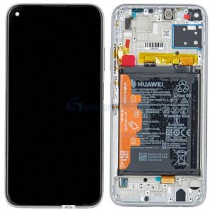 LCD + touchscreen + frame + baterija + zvucnik za Huawei P40 Lite silver/crystal (sakura pink)  02353KFV (service pack) FULL ORIGINAL EU