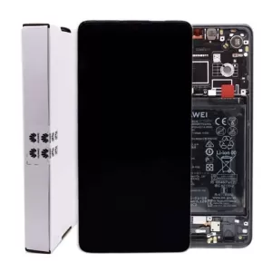 LCD + touchscreen + frame + baterija za Huawei P30 black (service pack) FULL ORIGINAL EU