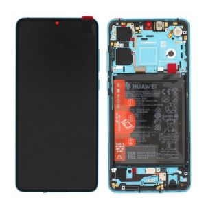 LCD + touchscreen + frame + baterija za Huawei P30 sky blue (service pack) FULL ORIGINAL EU