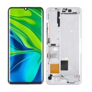 LCD + touchscreen + frame za Xiaomi Mi Note 10/Note 10 Pro/CC9 Pro beli (service pack) FULL ORIGINAL EU