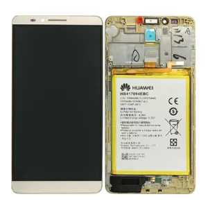 LCD + touchscreen + frame + baterija za Huawei Ascend Mate 7 zlatni (srvice pack) FULL ORIGINAL EU