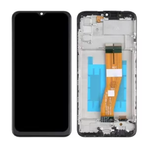 LCD + touch + frame za Samsung A037 Galaxy A03S crni GH81-21232A (Zlatni flet 161mm) FULL ORIGINAL EU (service pack)