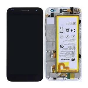 LCD + touchscreen + frame + baterija za Huawei Ascend G7 crni (service pack) FULL ORIGINAL EU