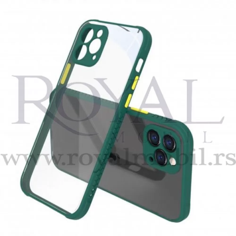 Futrola PVC MOPAL za iPhone 12 Mini (5.4) maslinasto zelena sa zutim