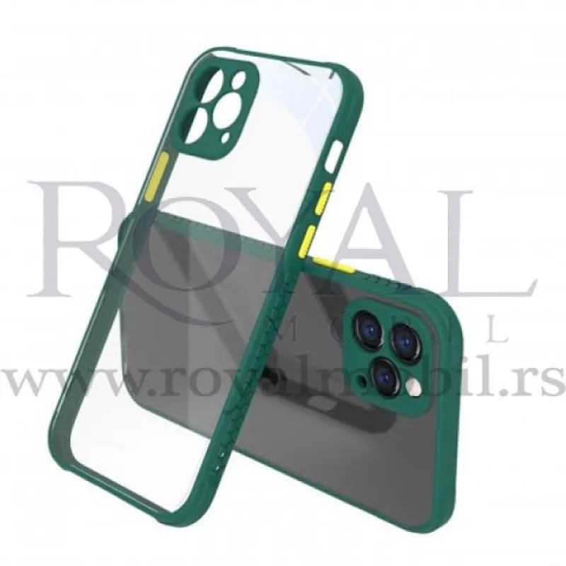 Futrola PVC MOPAL za iPhone 12 Mini (5.4) maslinasto zelena sa zutim