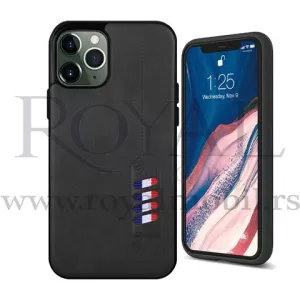 Futrola LEATHER BUSY za iPhone 12 / iPhone 12 Pro (6.1) crna